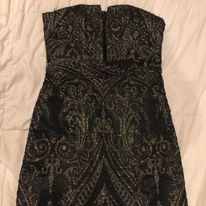 Express Black and Gold Tube Dress
